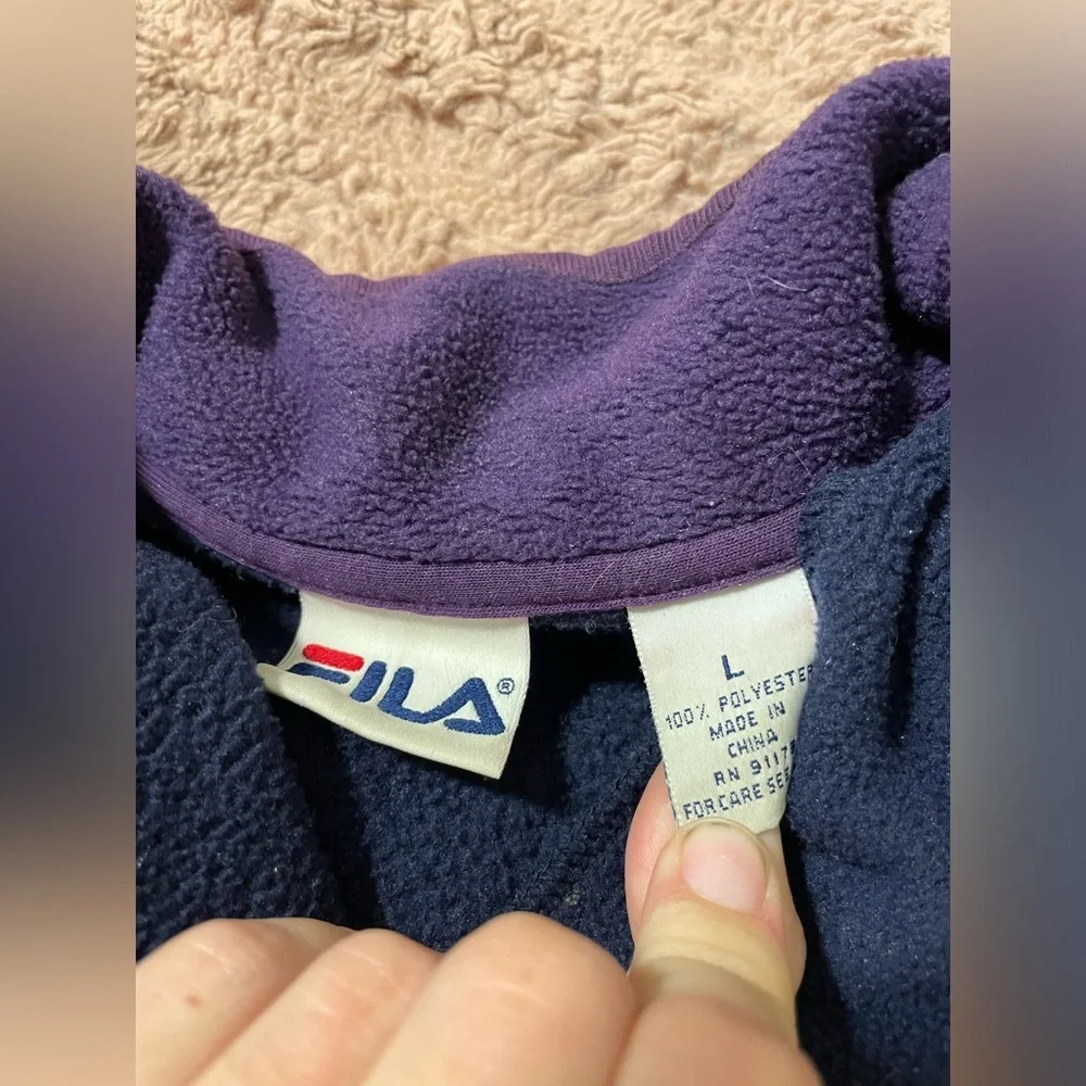 Vintage FILA Fleece Quarter Zip Oversized Grandpa Jacket